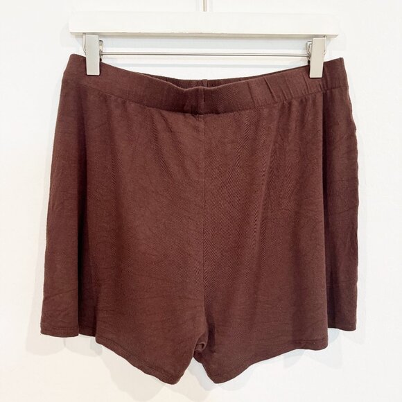 Skims Soft Stretch Pajama Sleep High Waisted Shorts Loungewear Brown Medium - Picture 6 of 6
